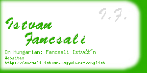 istvan fancsali business card